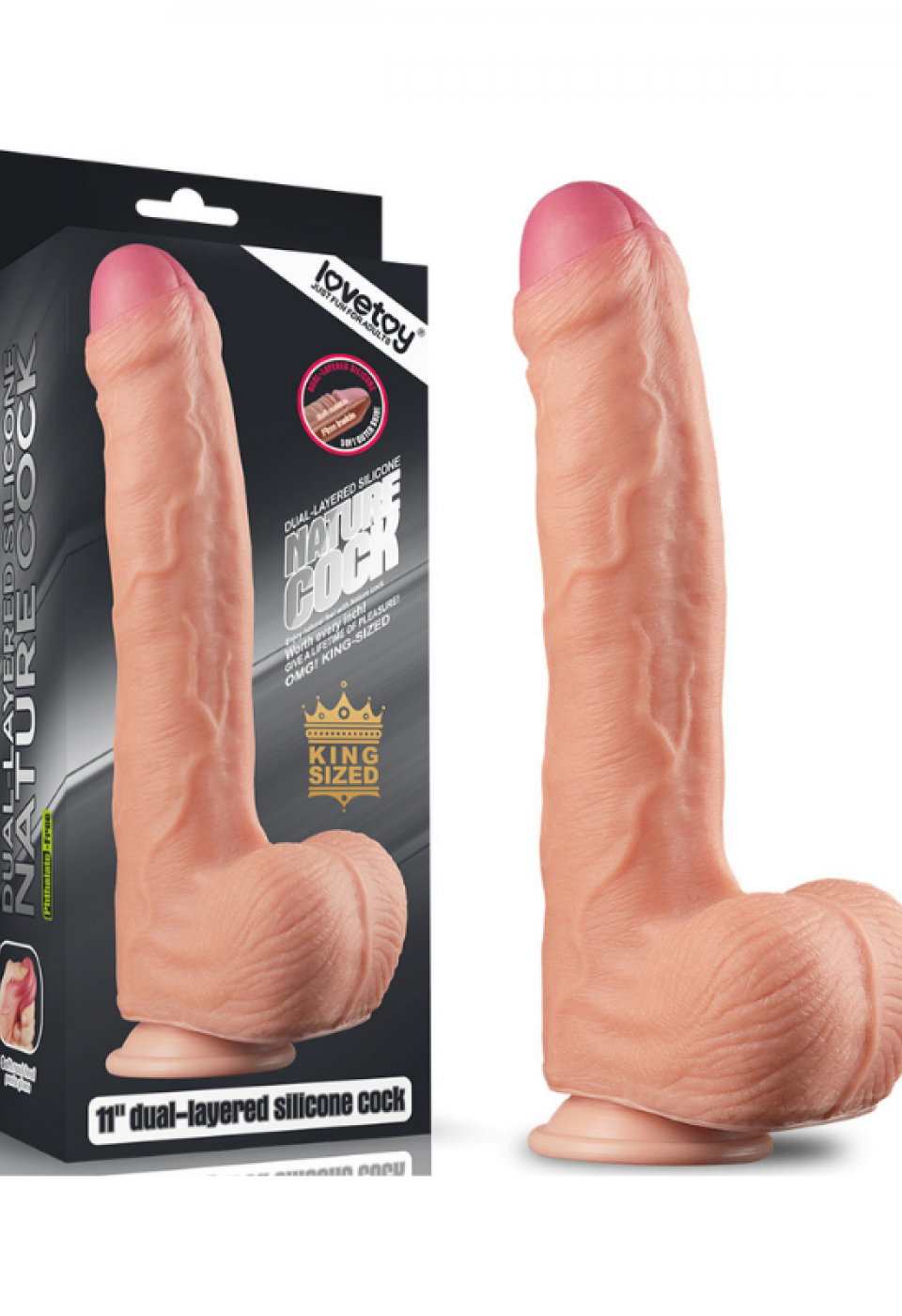 Censan 11 İnç Dual Layer Platinum Silicone Cock