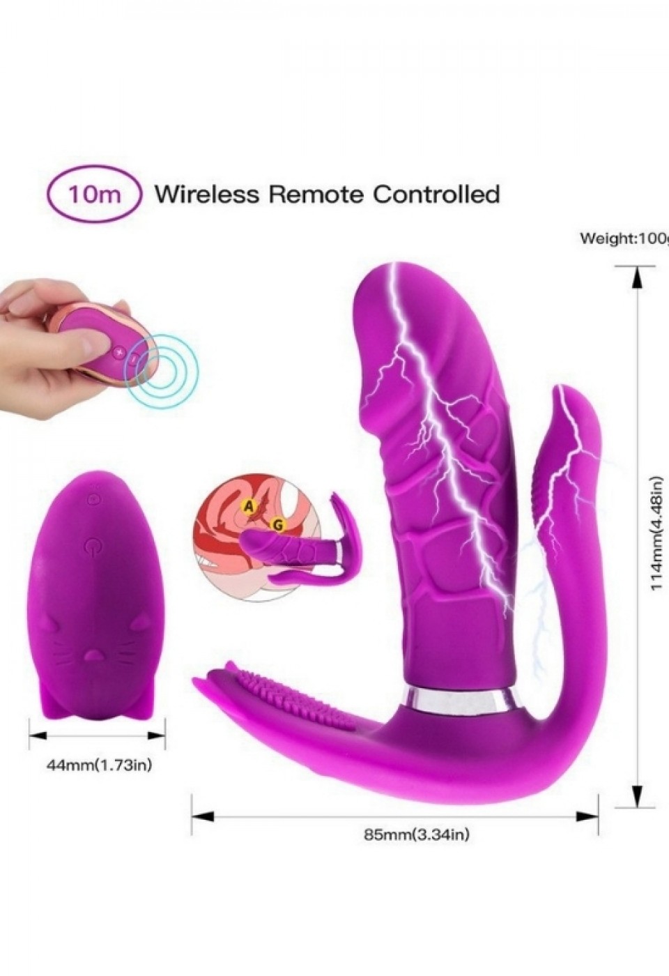 Censan 3’ü 1 Arada Uzaktan Kumandalı Giyilebilir Clitoris ve G-Spot Titreşimli Vibratör