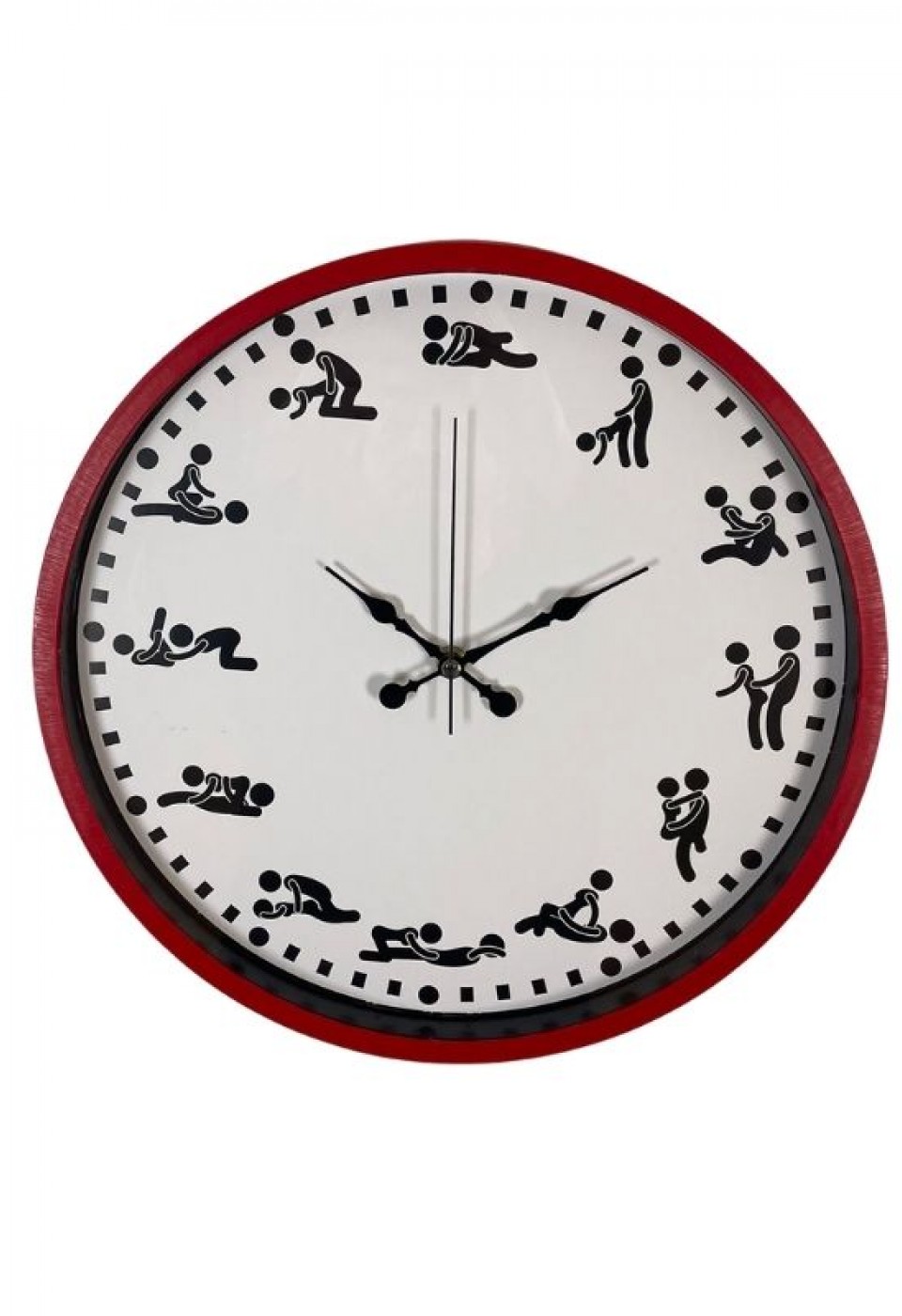 Censan Kamasutra Temalı (Pozizyonlu) Duvar Saati Kırmızı